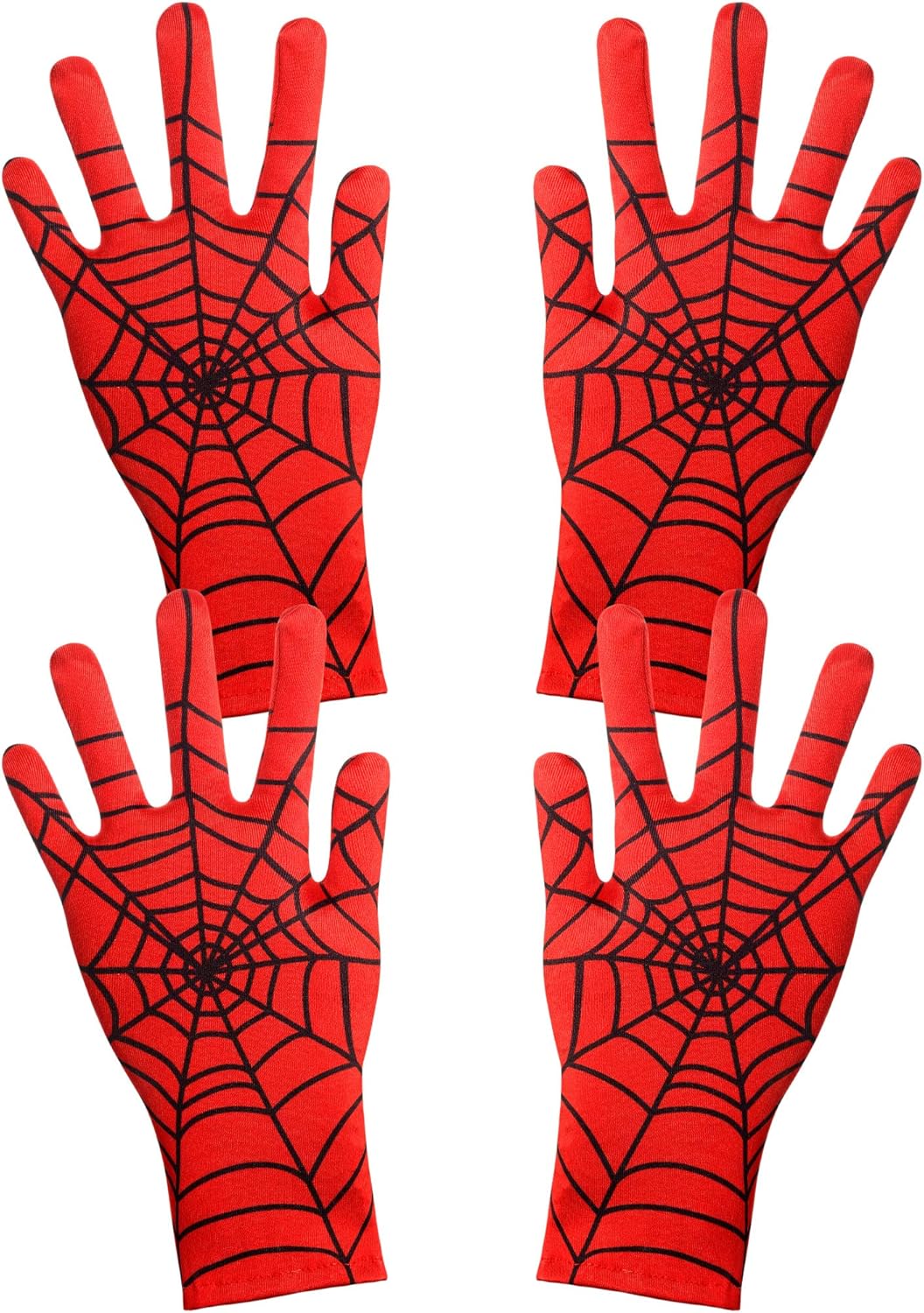 Geyoga Spider Web Gloves Red Black Halloween Costume