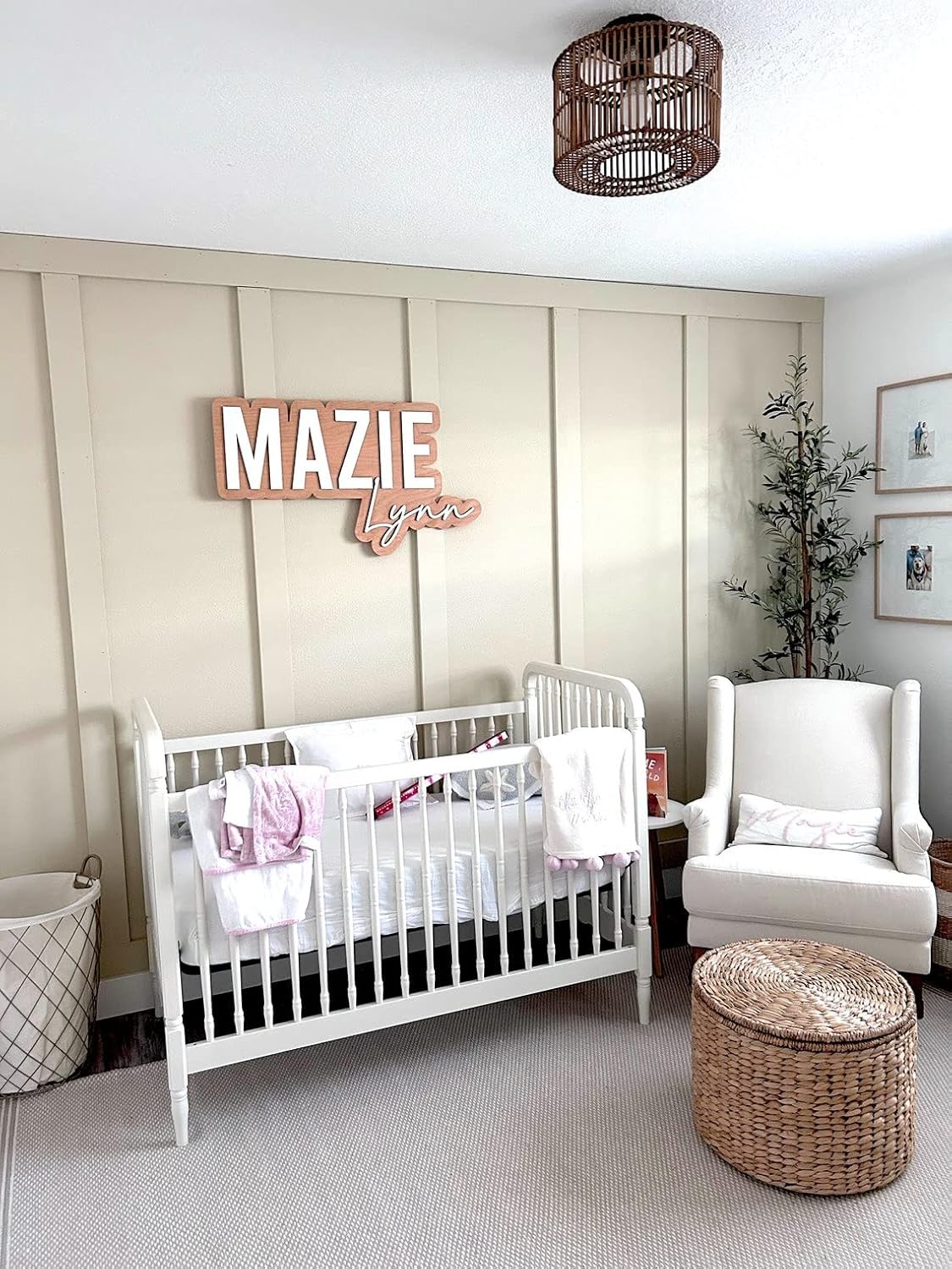 Large Wood Name Sign for Baby Room Decor
