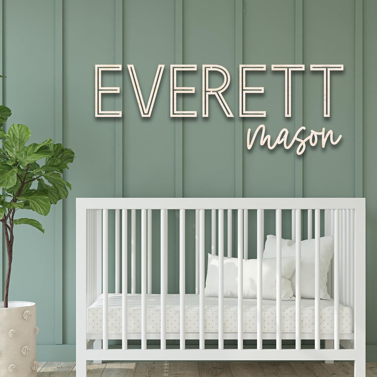 Yippee Daisy Baby Boy Name Sign - Custom Wooden Decor