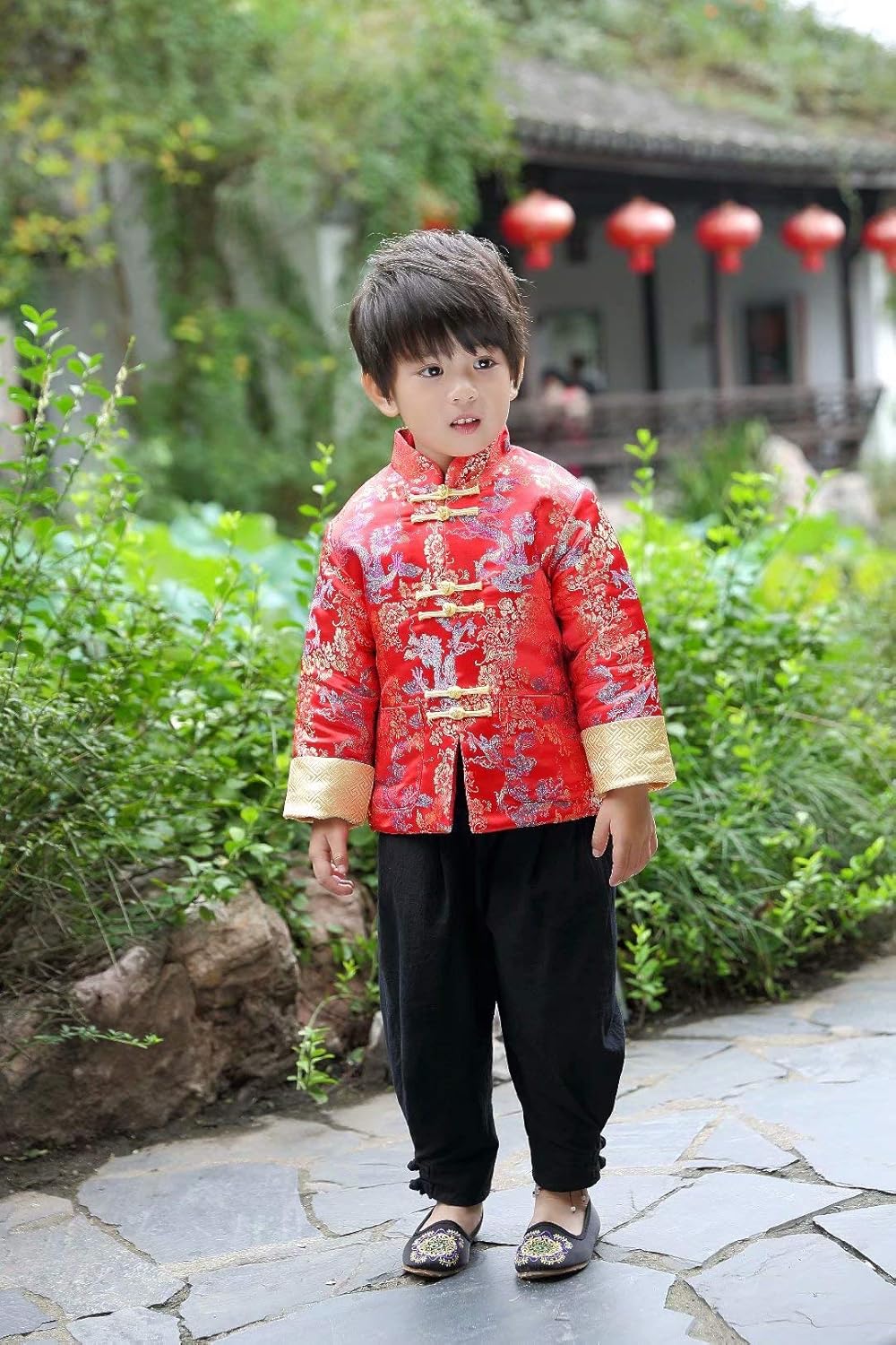 Hooyi Boys Traditional Tang Coat Spring Festival Costume