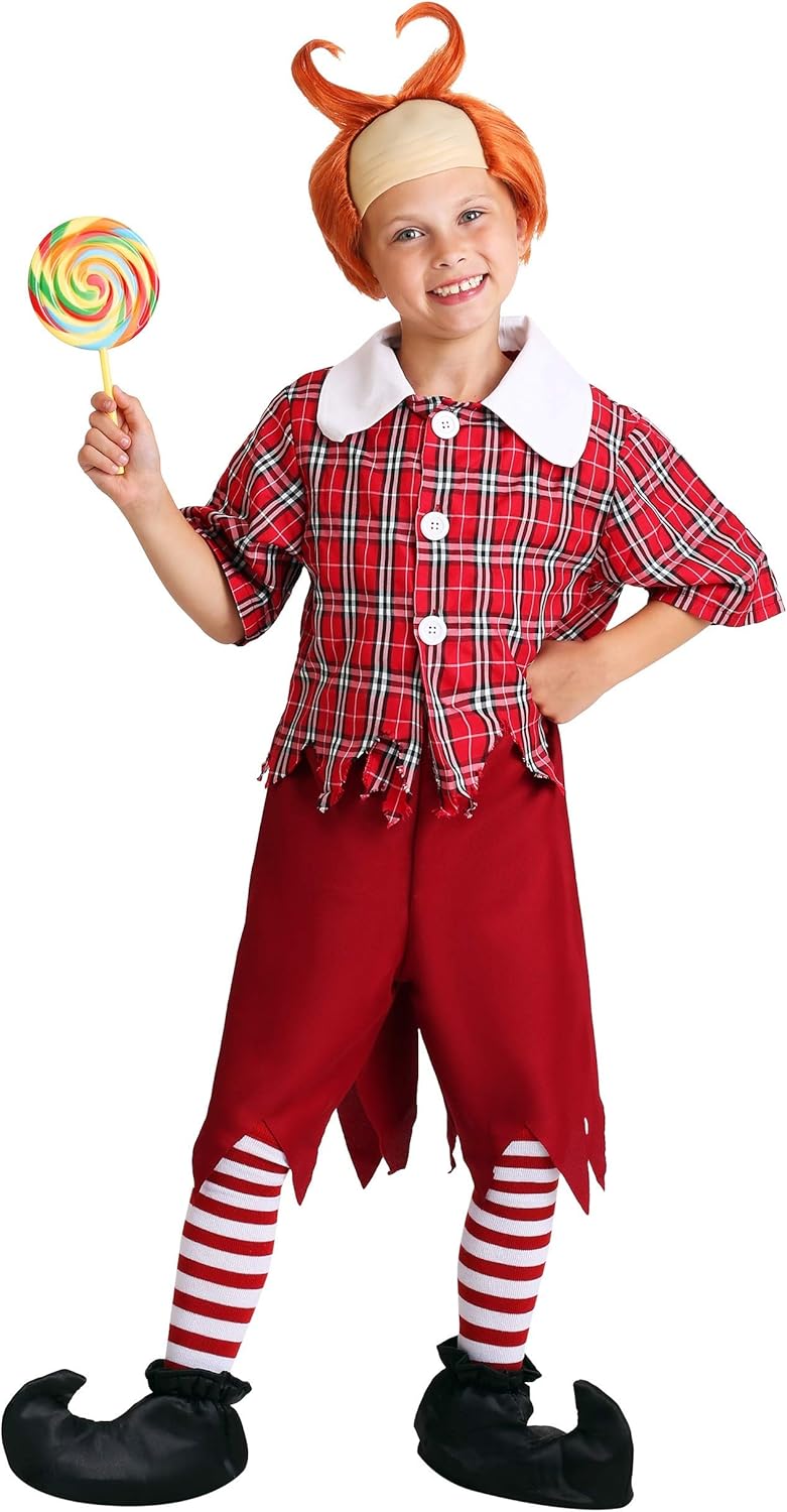 Red Munchkin Costume for Kids Lollipop Guild Member Halloween Outfit