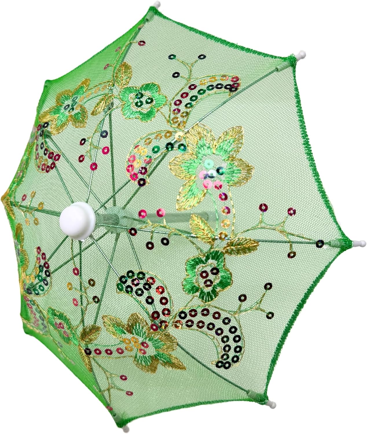 THY COLLECTIBLES 6 Mini Lace Parasols with Sequins