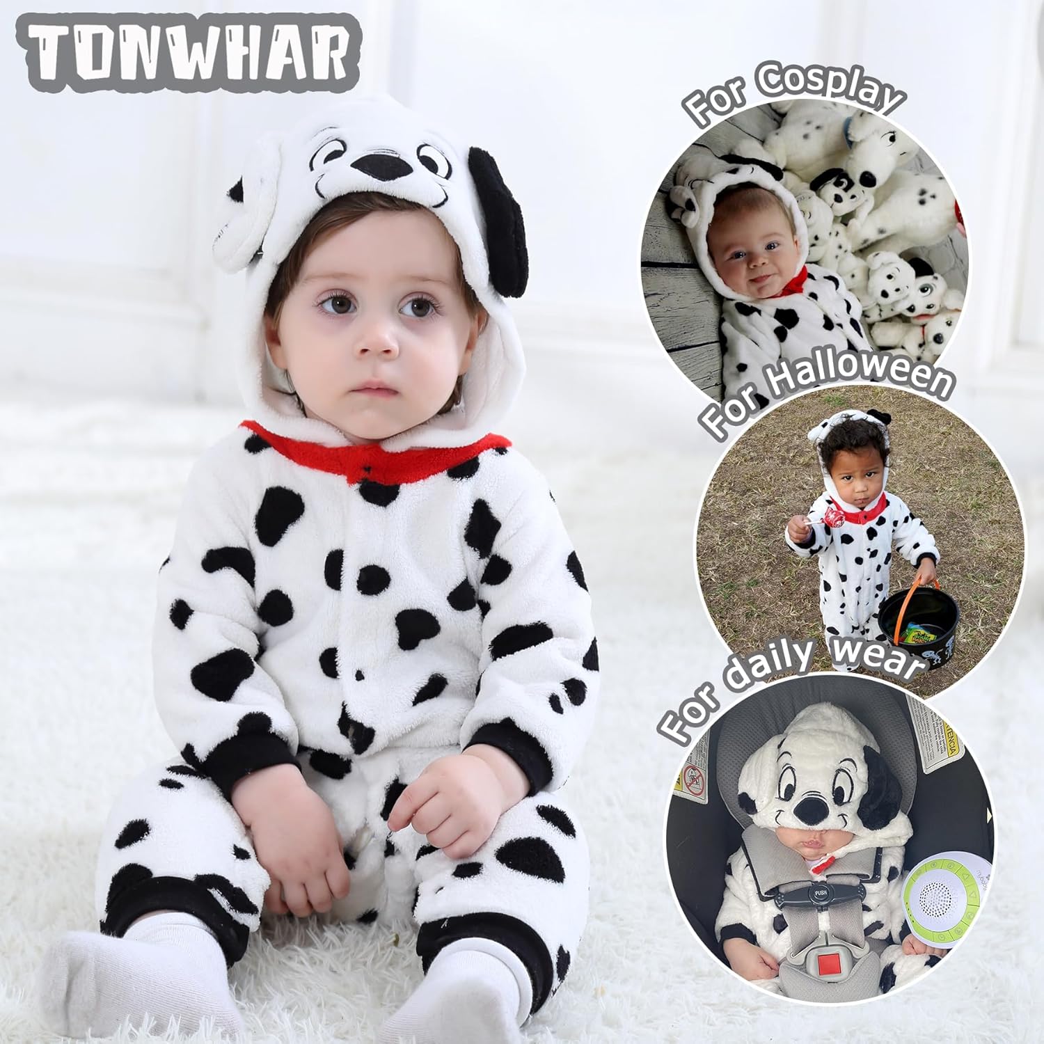 TONWHAR Winter Hooded Romper for Baby and Toddler