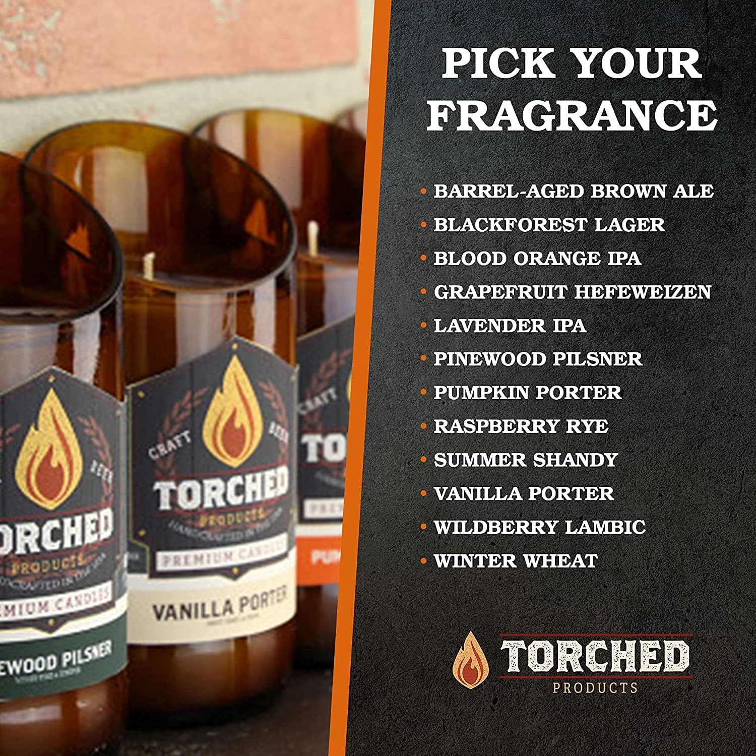 Torched Beer Scented Candles - Barrel-Aged Brown Ale 11 oz