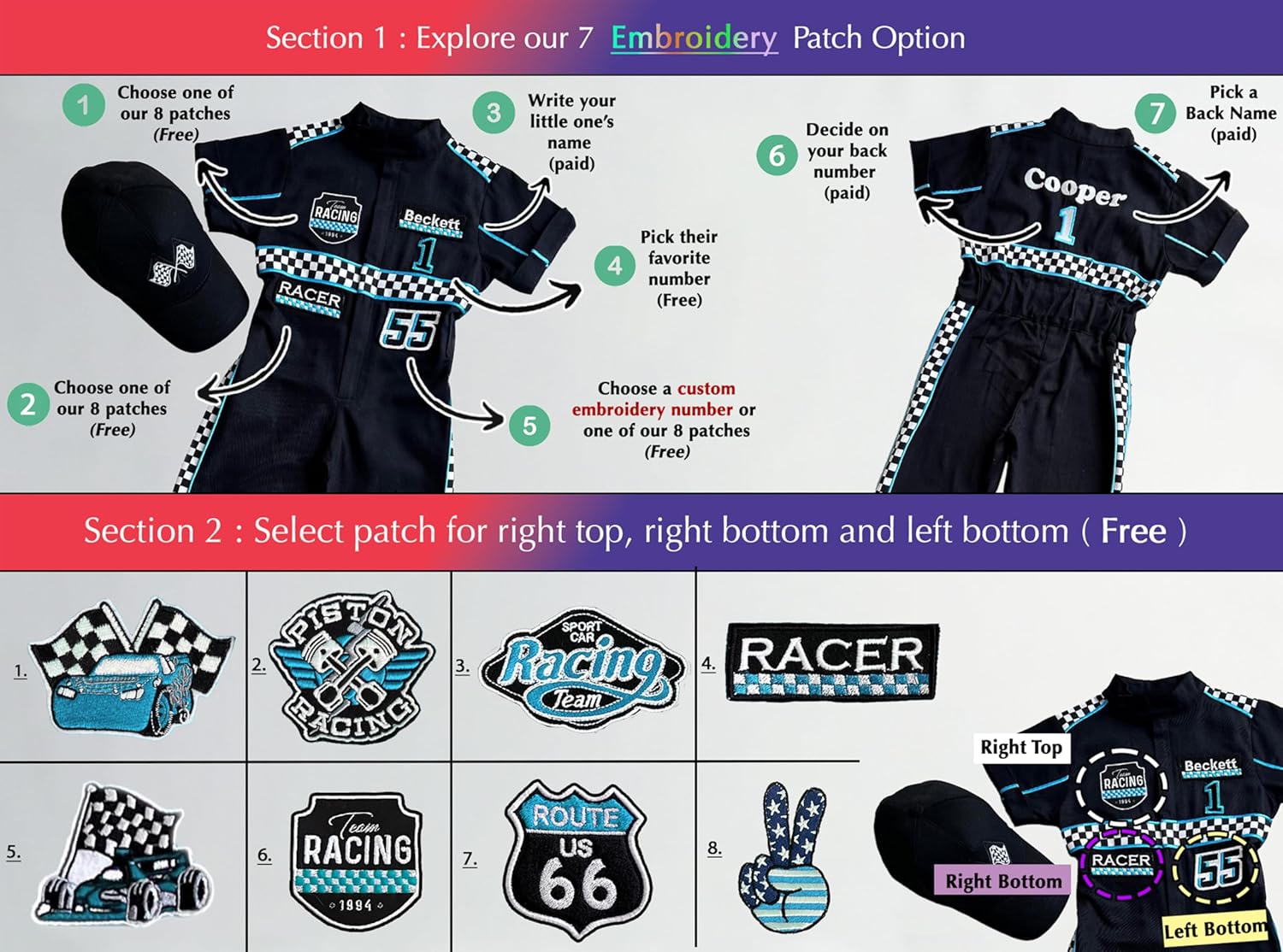 Handmade Race Car Costume for Toddlers - 12-18 Months