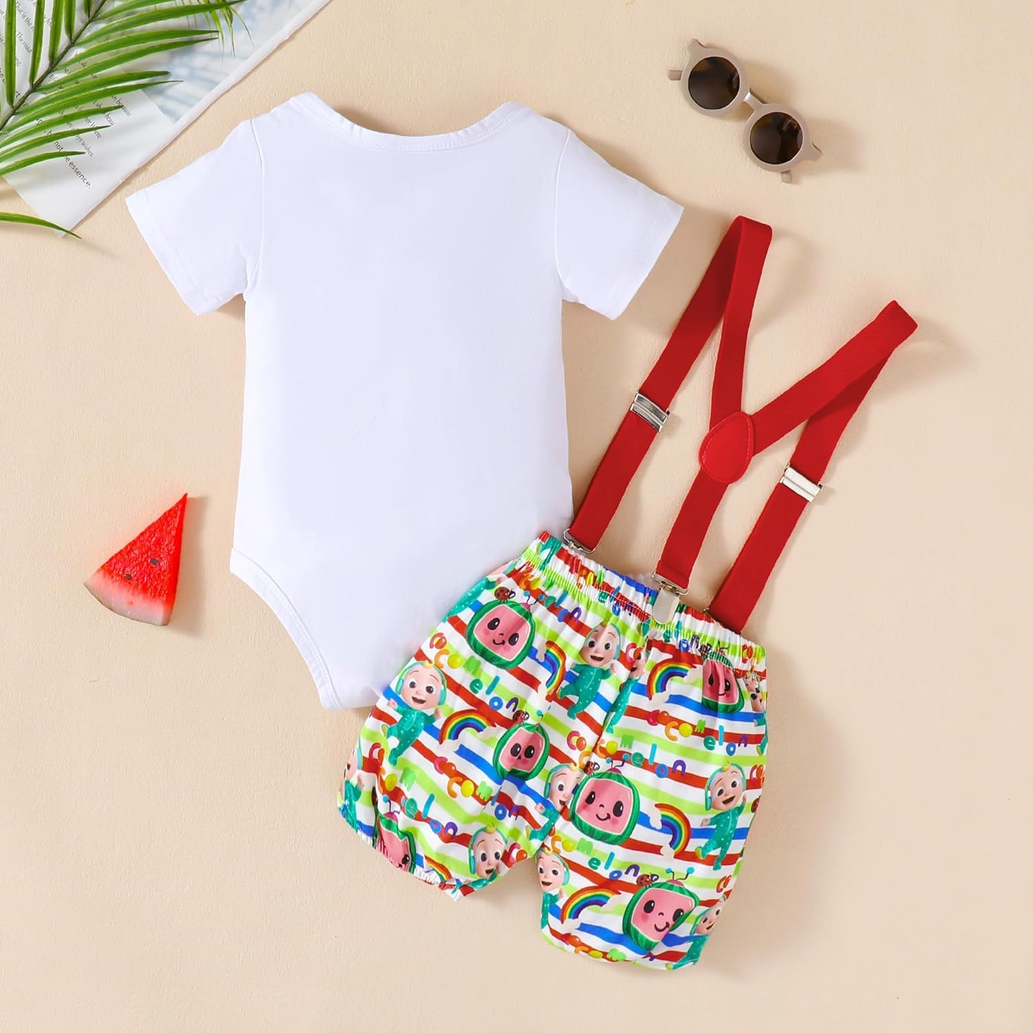 Baby Boy Dinosaur Themed Cake Smash Romper Set 1