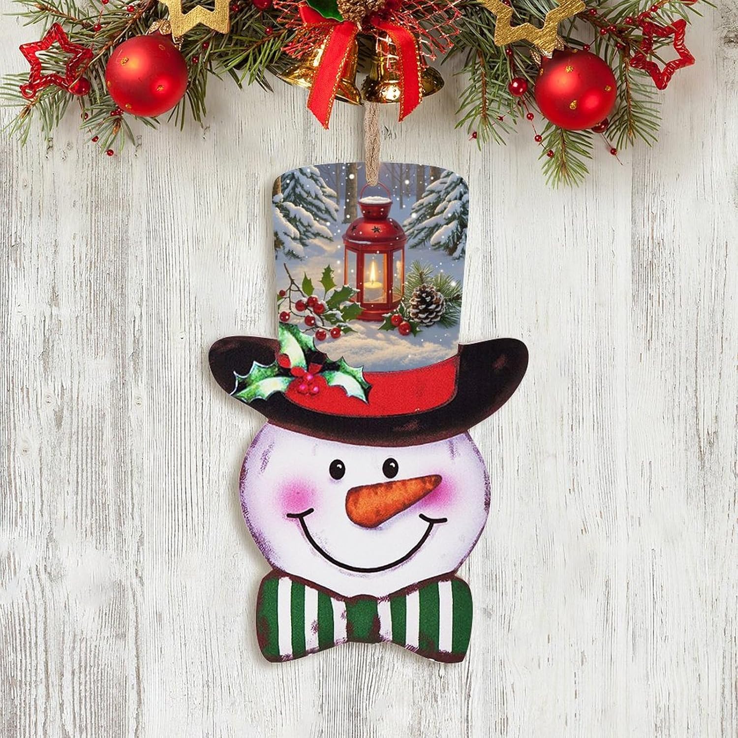 Snowman Wooden Christmas Sign Holiday Decor