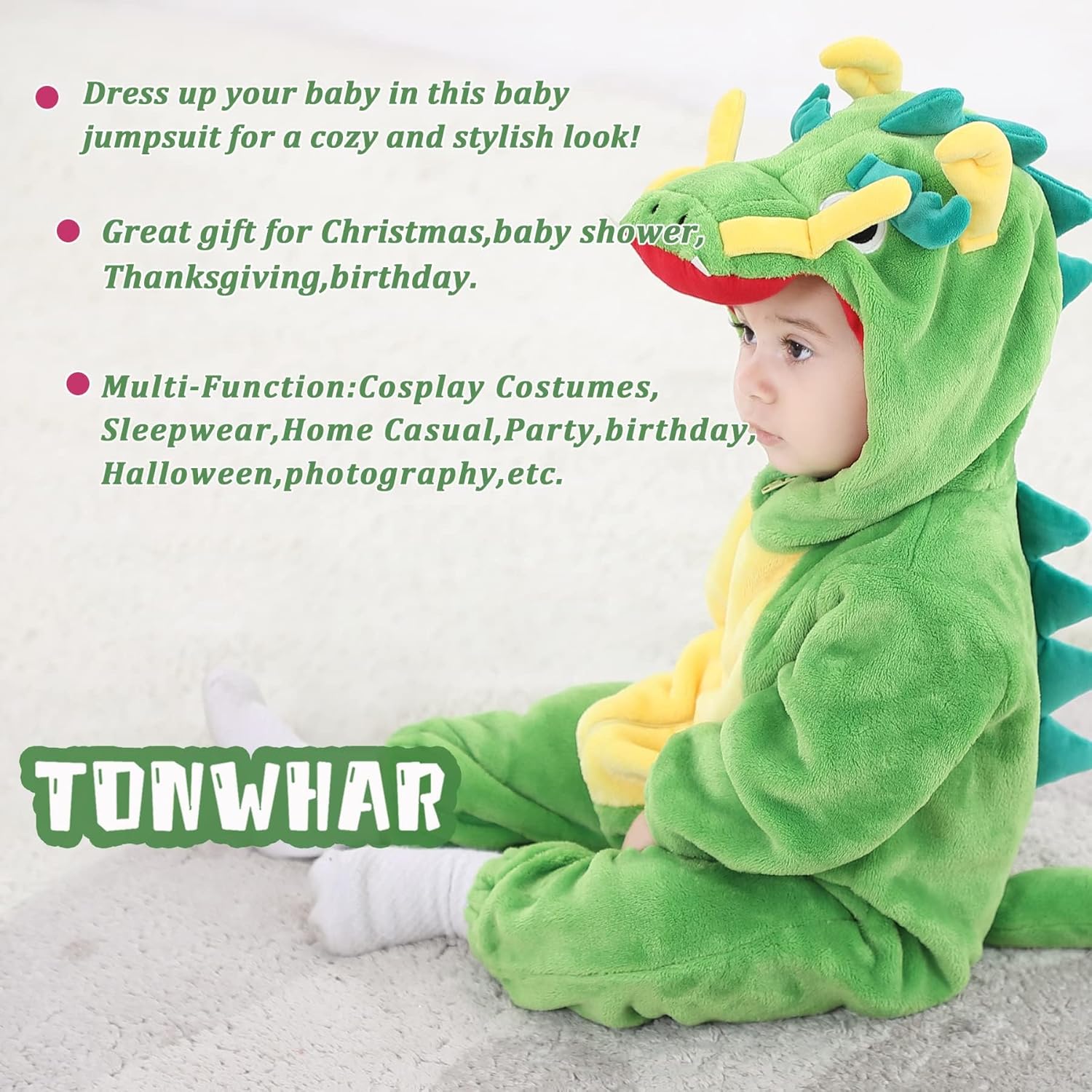 TONWHAR Baby Animal Costume Hooded Romper Jumpsuit