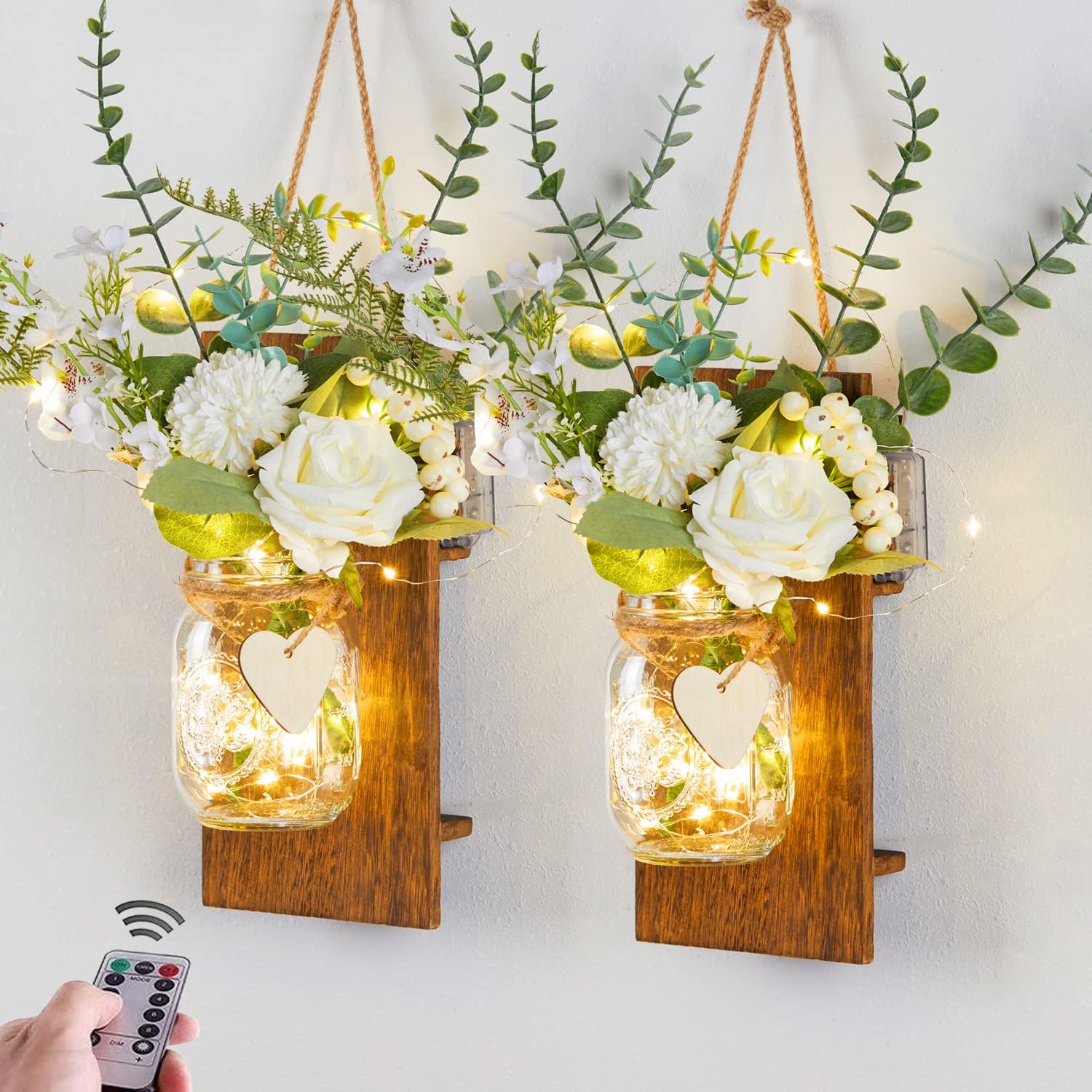 Party Joy Decor Jars with LED Lights and Flowers