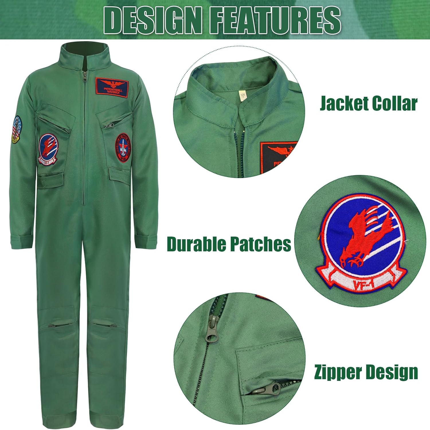 Fighter Pilot Costume Set for Kids Halloween