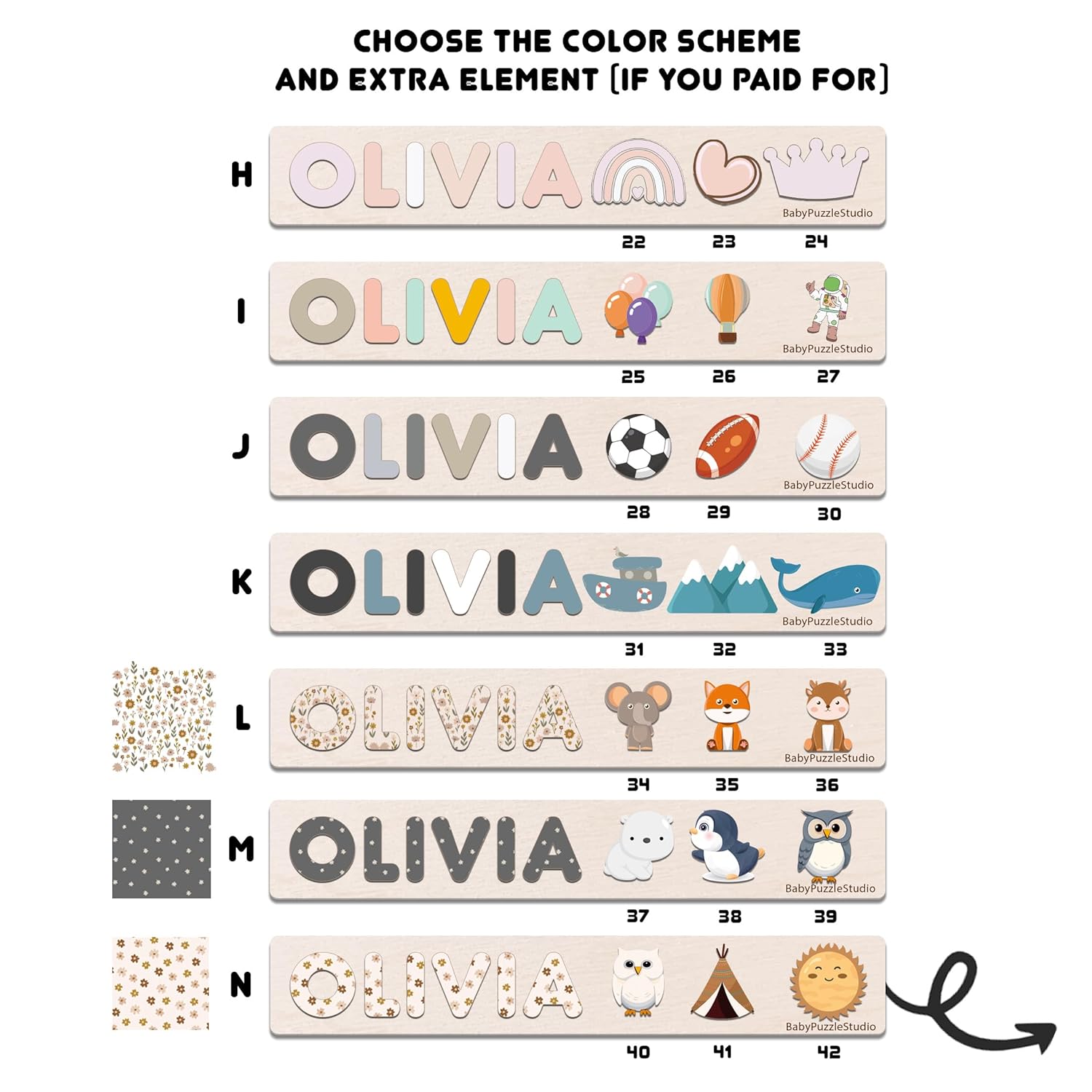 Pabawa Personalized Name Wood Puzzle Baby Gift 1