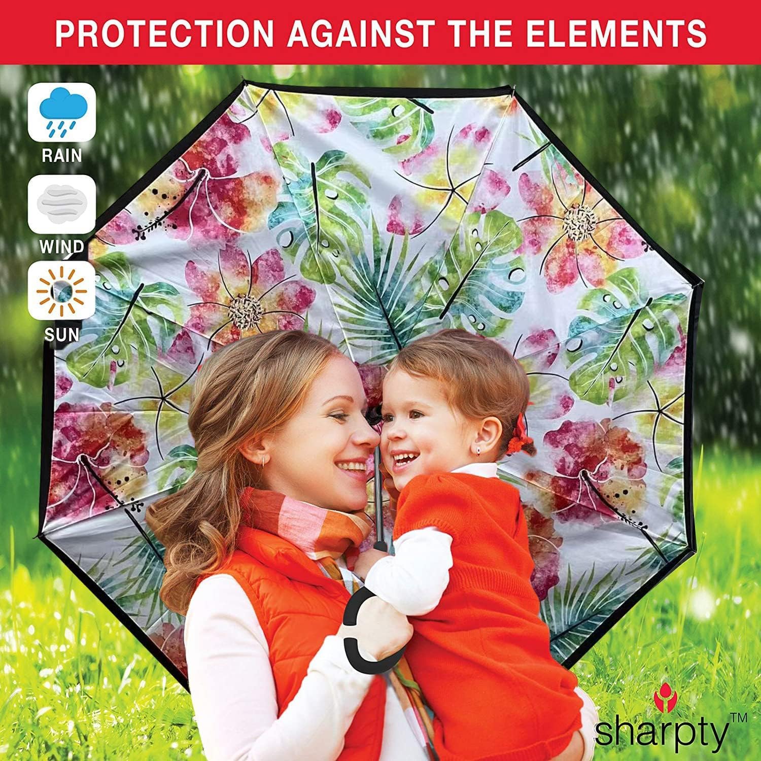Sharpty Inverted Windproof Umbrella for Women