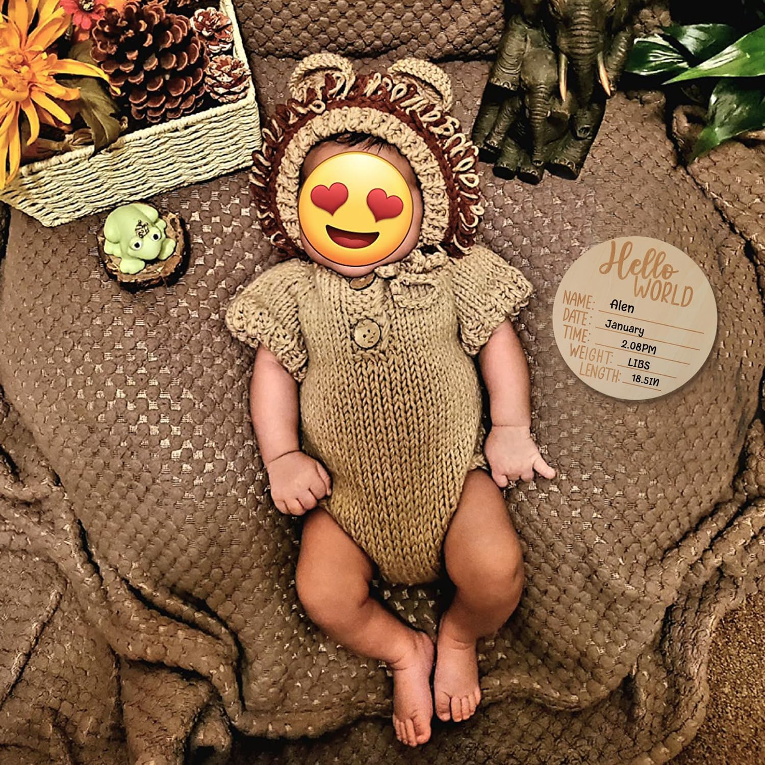 BLUETOP Lion Baby Onesie Set Newborn Photoshoot