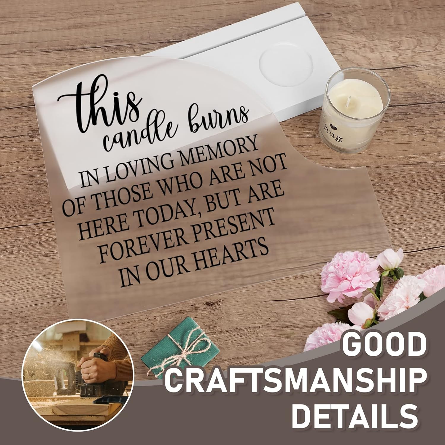 Wedding Memorial Candle with Illuminated Sign