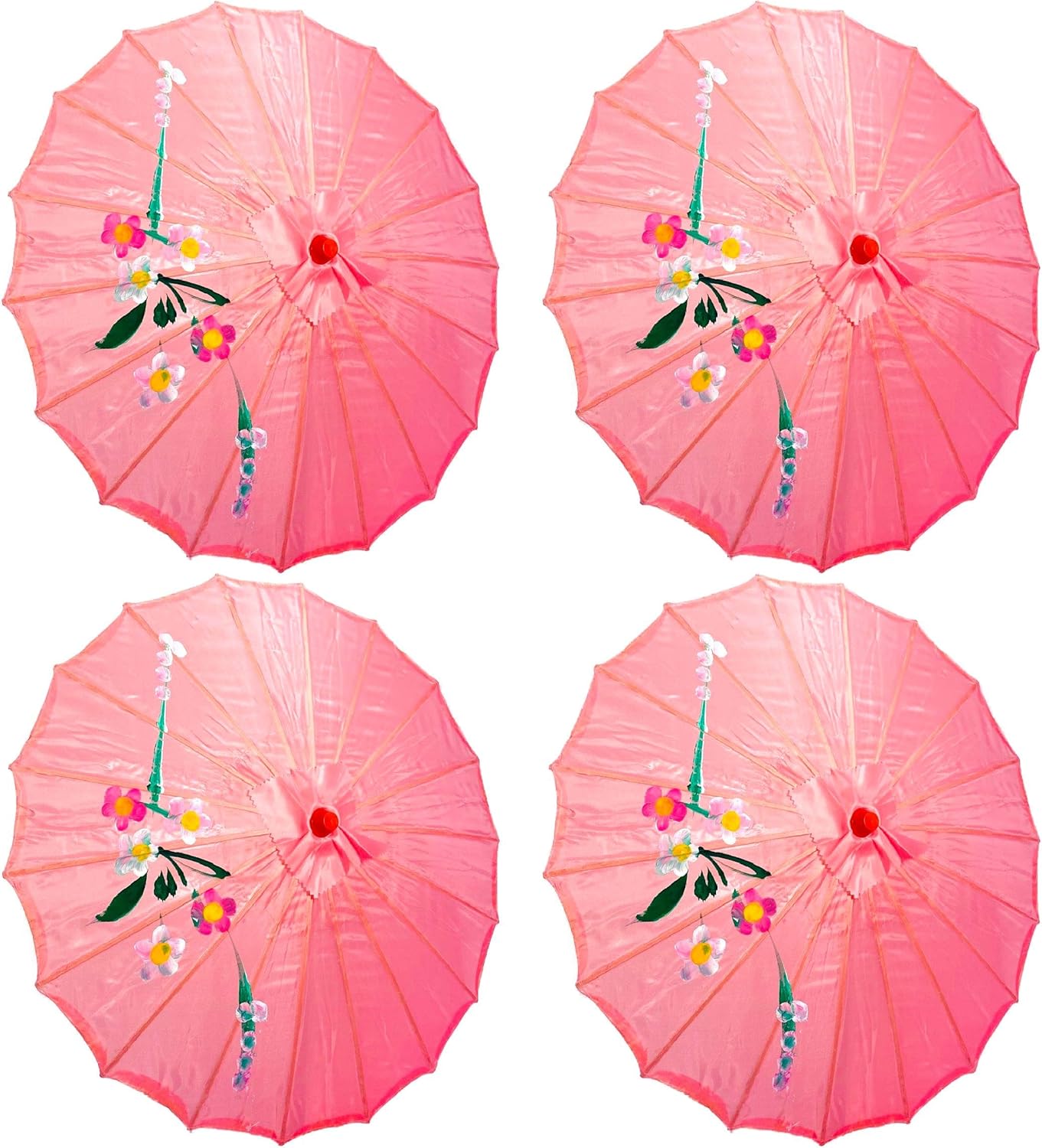 TJ Global 4 Pack 33 Inch Bamboo Parasol Umbrellas