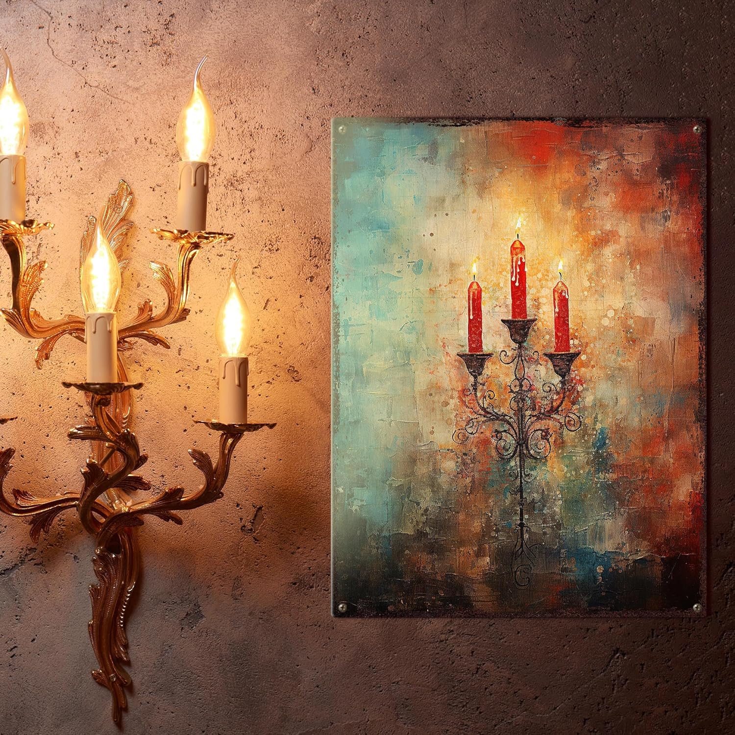 Gothic Candles Halloween Metal Sign 118x157 Inches 1
