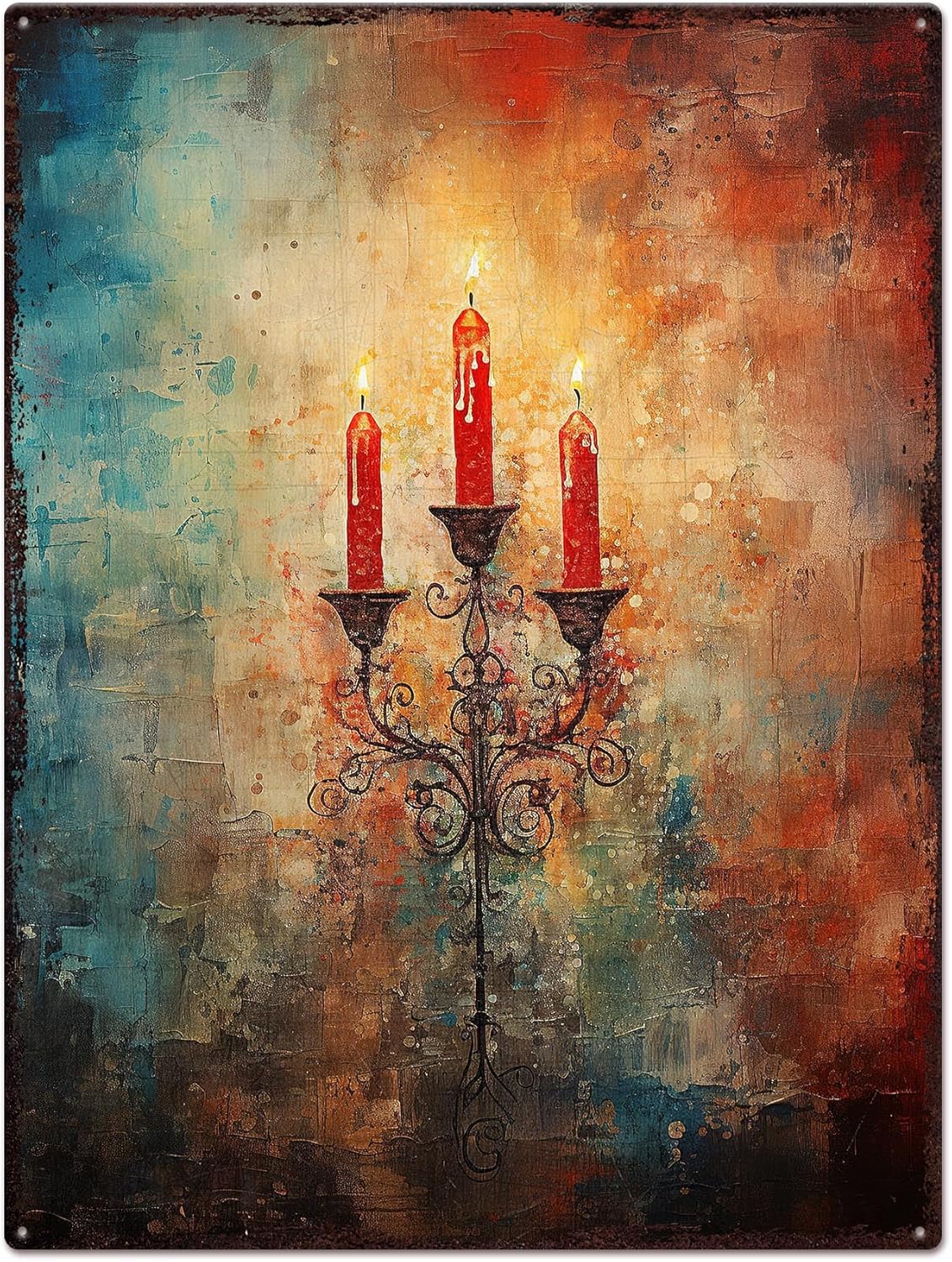 Gothic Candles Halloween Metal Sign 118x157 Inches 1