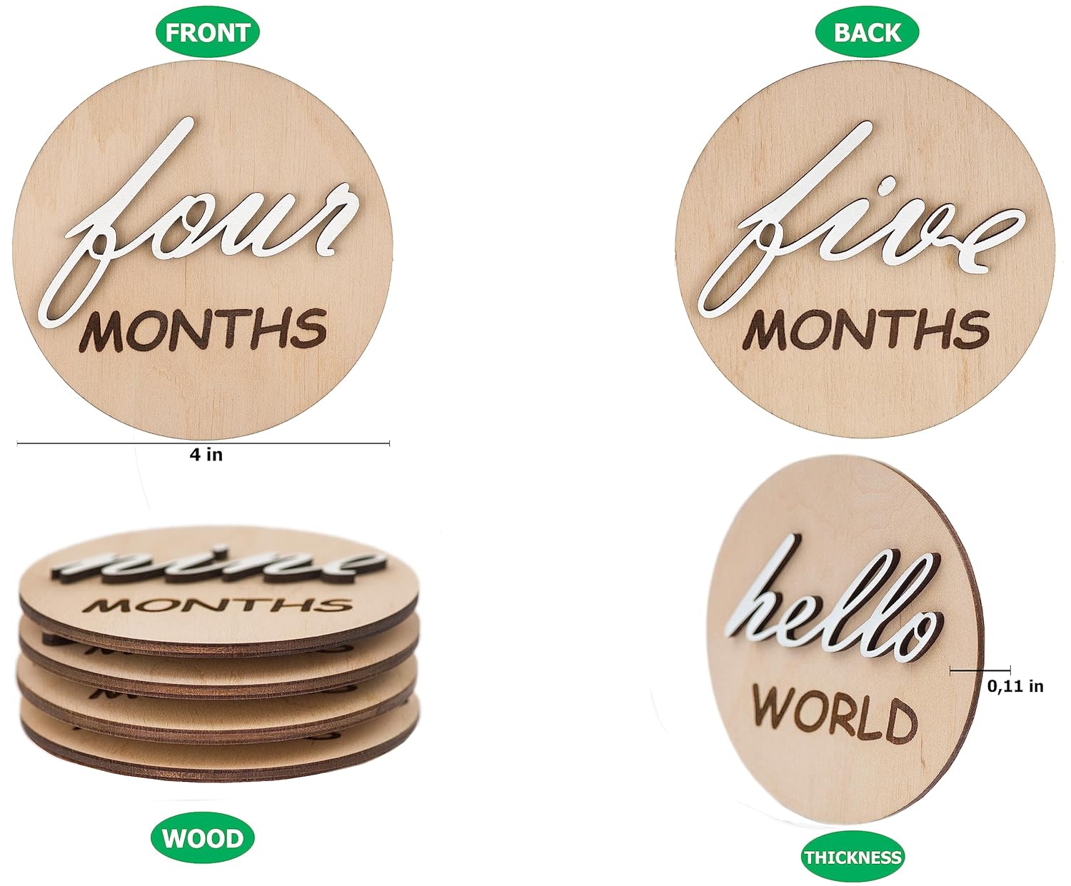 UkrWood Baby Monthly Milestone Signs