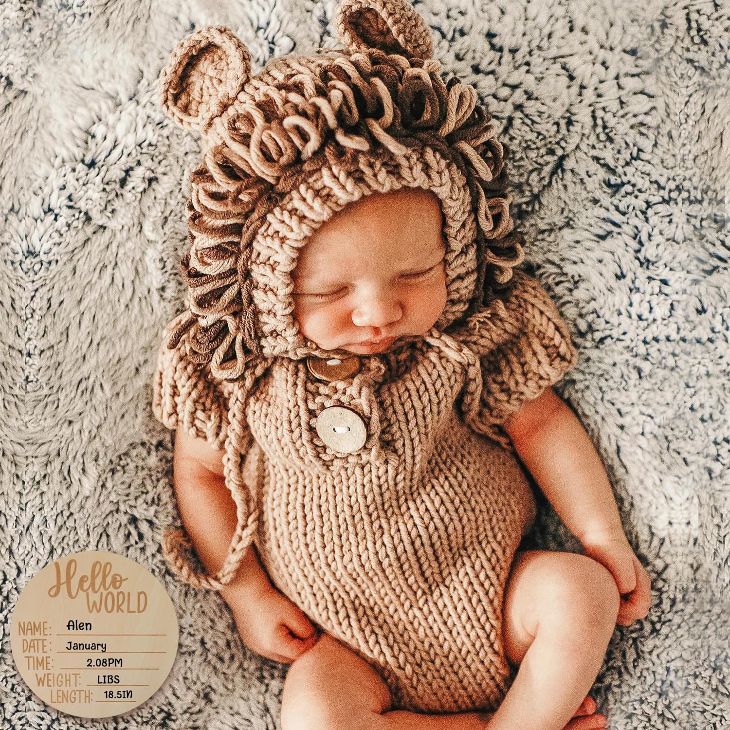 BLUETOP Lion Baby Onesie Set Newborn Photoshoot