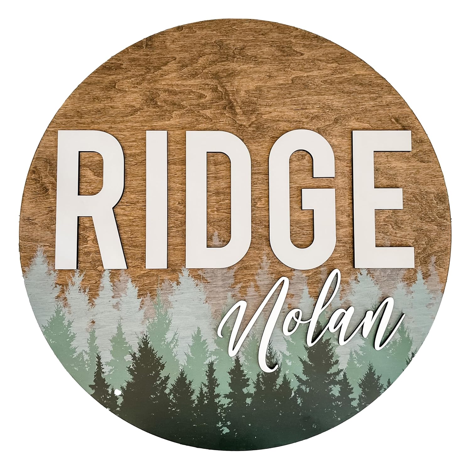 Boho Round Name Sign for Nursery and Kids Room