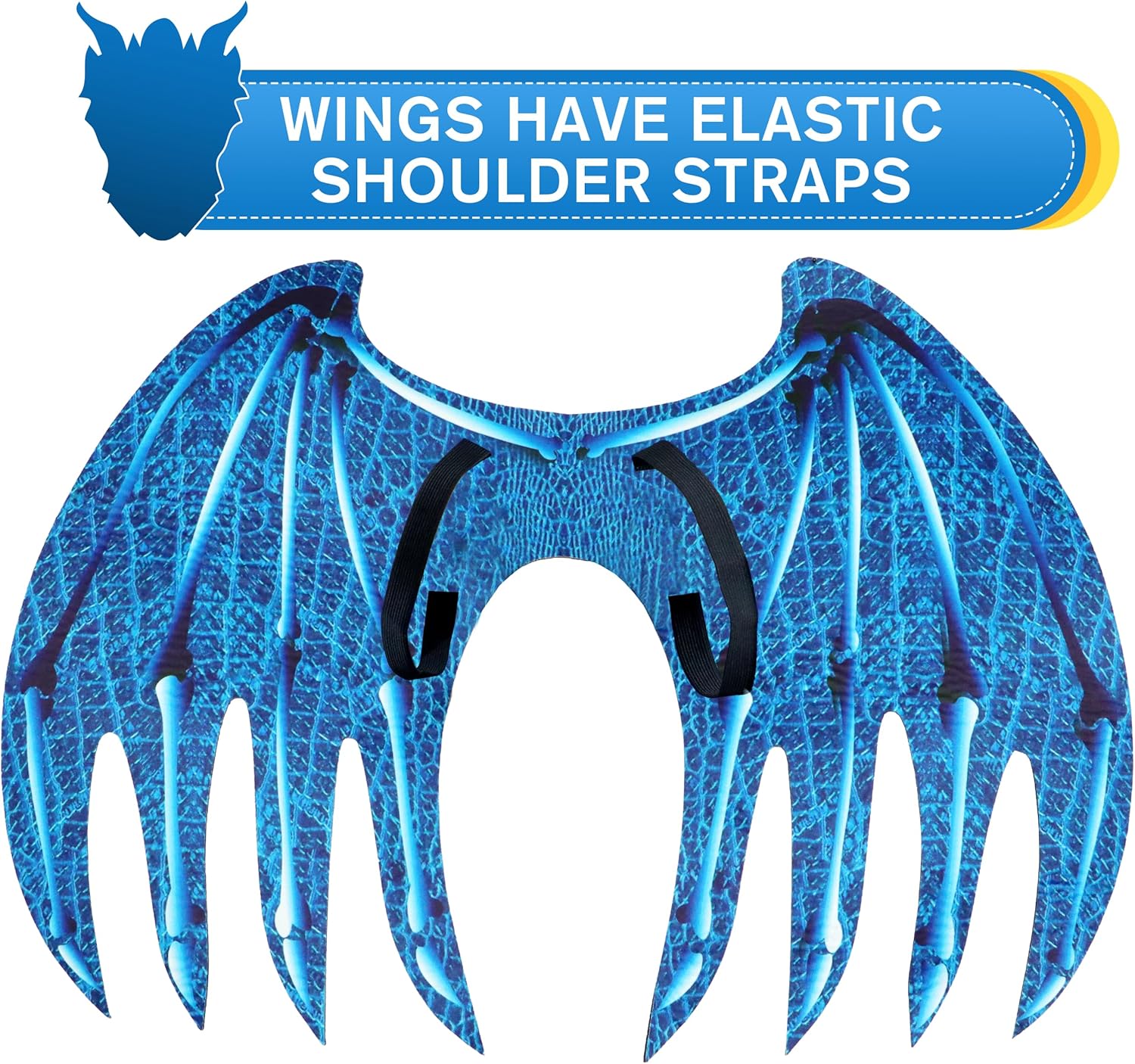 IKALI Kids Blue Dragon Costume with Wings and Mask Set