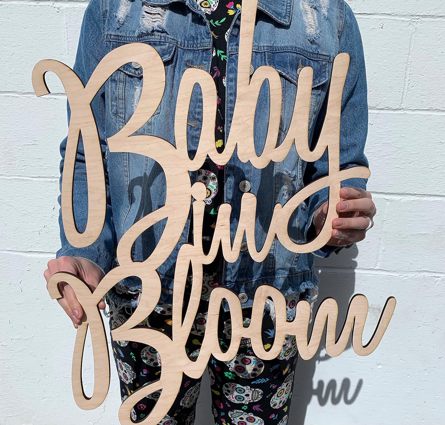 Baby In Bloom Sign - Custom Wooden Wording for Baby Shower