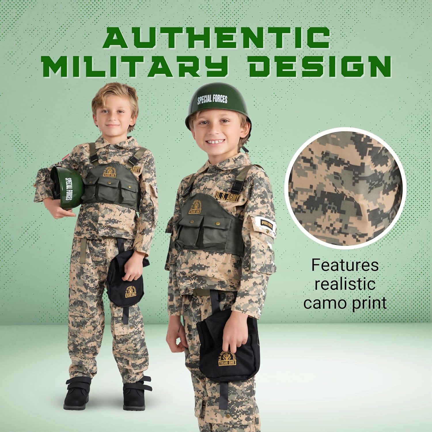 Dress Up America Army Costume for Boys Military Special Forces Set