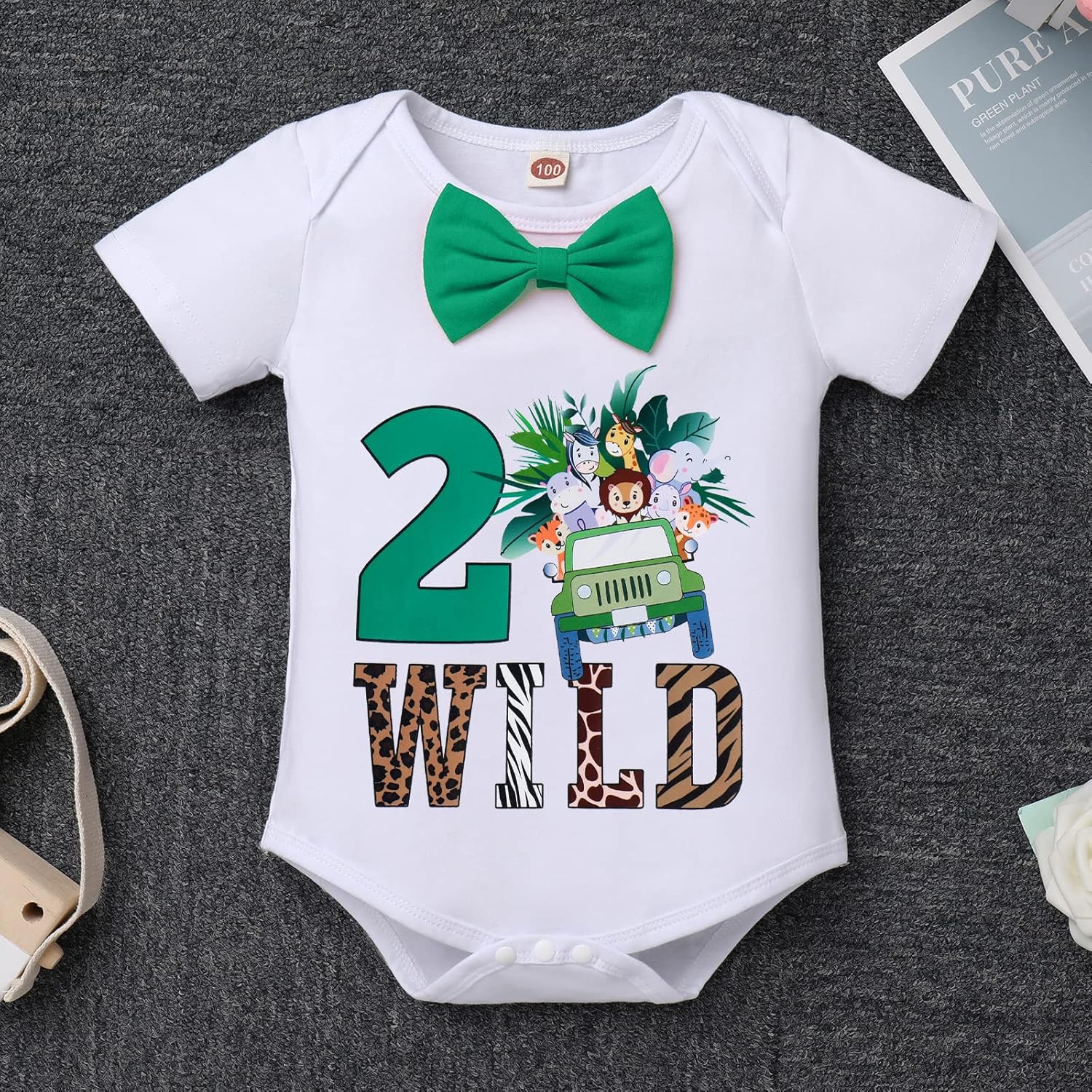 ODASDO Baby Boy 1st Birthday Safari Outfit Set