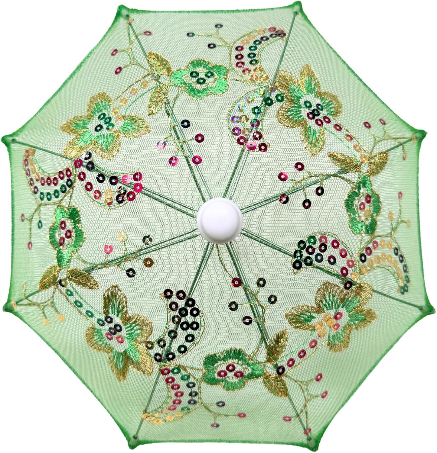 THY COLLECTIBLES 6 Mini Lace Parasols with Sequins