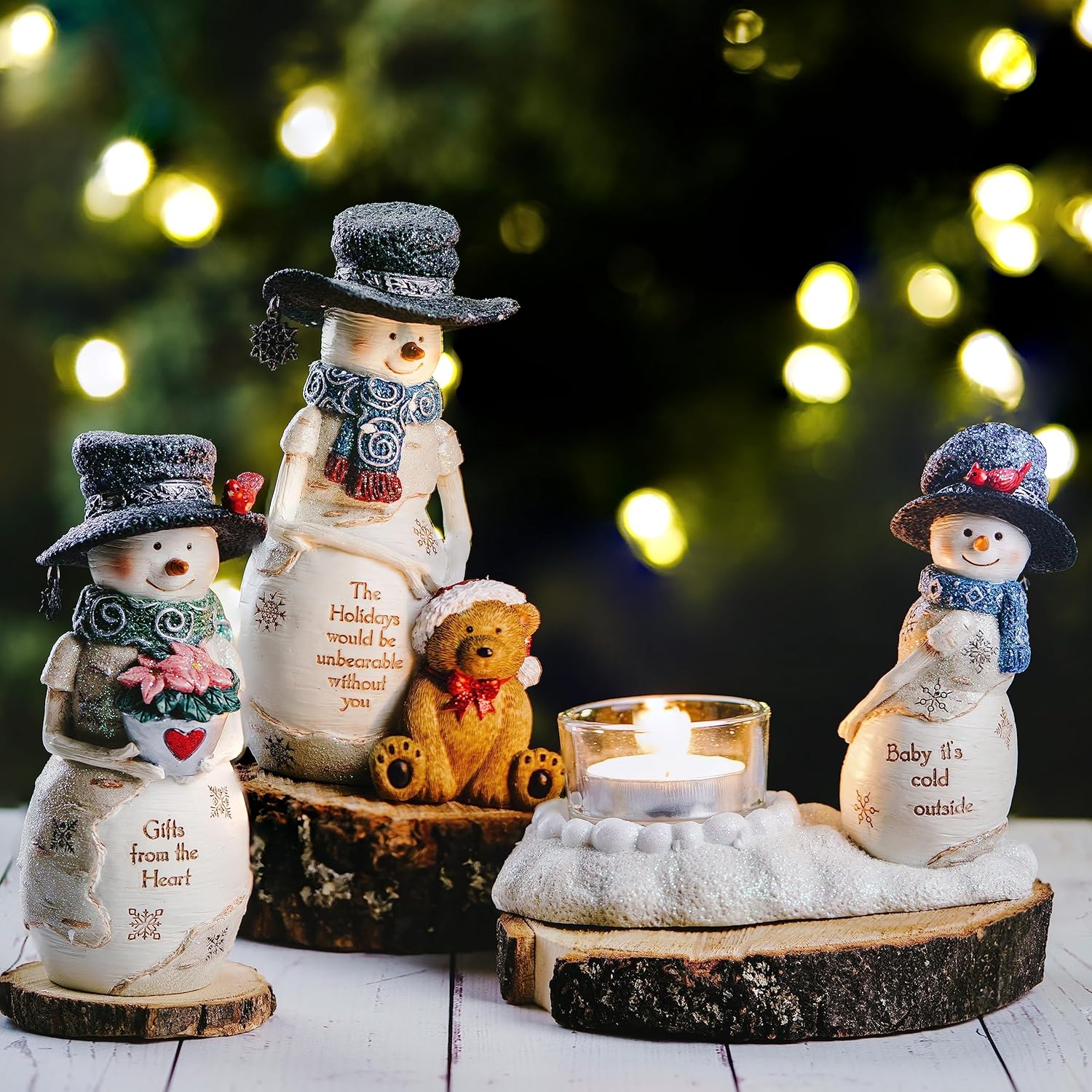 Pavilion Gift Company - Cold Outside Snowman Tealight Holder 1